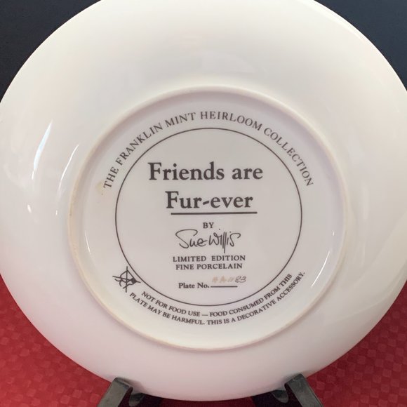 Franklin Mint FRIENDS ARE FUR EVER bear plate Sue Willis, fur-ever - Picture 4 of 7